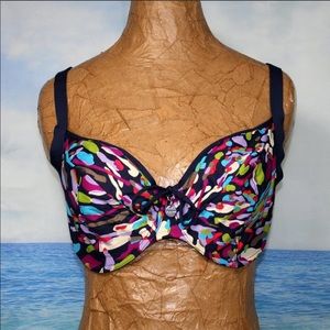 PANACHE 32H Blue Pebbles Bikini Swim Top